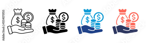 Profit icon sheet multiple style collection
