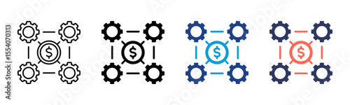 Business Integration icon sheet multiple style collection
