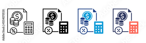 Budget icon sheet multiple style collection