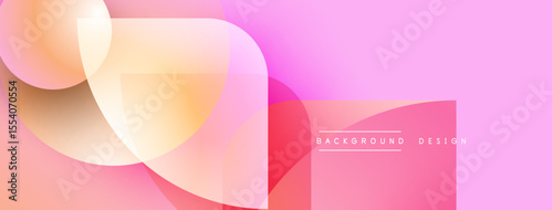 Abstract pink design features overlapping shapes. Gradient colors create modern visual effect. Text reads background design.