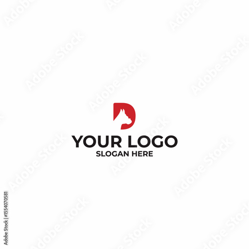 Dog and Letter D Initial Logo Design Concept