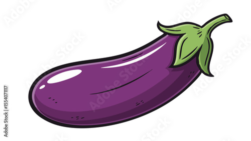 Eggplant Icon – Flat Vector Illustration