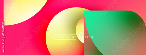 Abstract vibrant design. Overlapping shapes create dynamic colorful composition. Gradient hues blend smoothly, modern aesthetic.