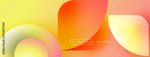 Abstract gradients overlap, creating vibrant visual effect. Warm colors dominate composition, suggesting energy, optimism. Modern design element.