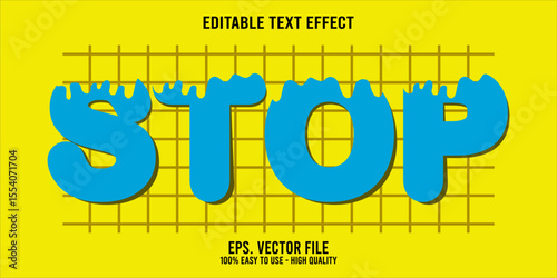 Editable text effect STOP word art typography illustration template style premium vector