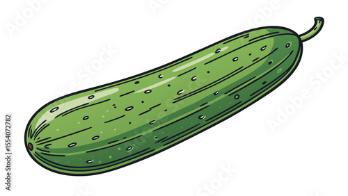 Cucumber Icon – Flat Vector Illustration