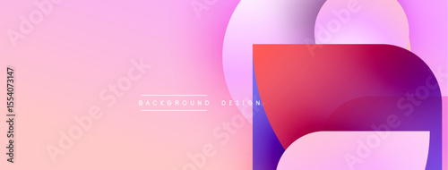 Abstract gradient background. Pink, purple hues blend smoothly. Modern design elements create dynamic visual flow. Text reads background design.