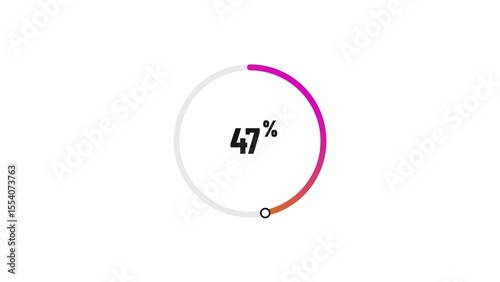 47% number loading circle icon illustration 4K resolution.