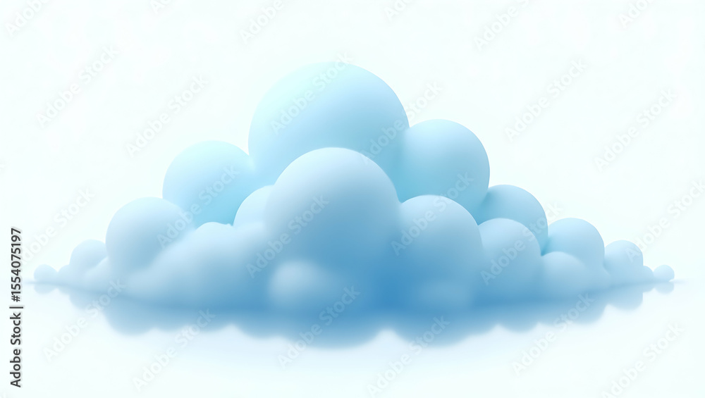 Cloud Cool blue gradient gentle cloud bundle, isolated on a clean white background Cloud Cool blue gradient gentle cloud bundle, isolated on a clean white background