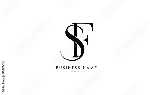 SF, FS, Abstract initial monogram letter alphabet logo