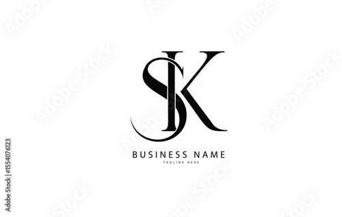 SK, KS, Abstract initial monogram letter alphabet logo