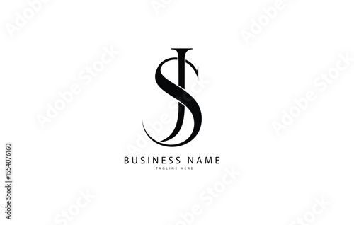 SJ, JS, Abstract initial monogram letter alphabet logo