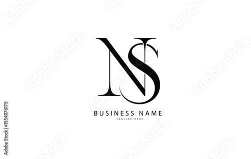 SN, NS, Abstract initial monogram letter alphabet logo