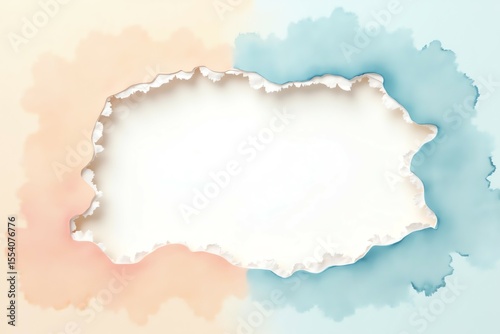 High-resolution watercolor background with stylized torn edges and pastel gradient tones—ideal for Adobe Stock mockups, creative layouts, and branding assets.