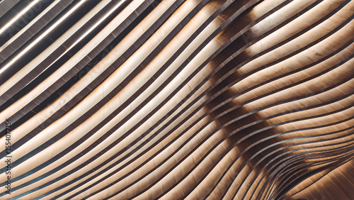 Striking wood design showcasing lines, shadows and light for a modern look