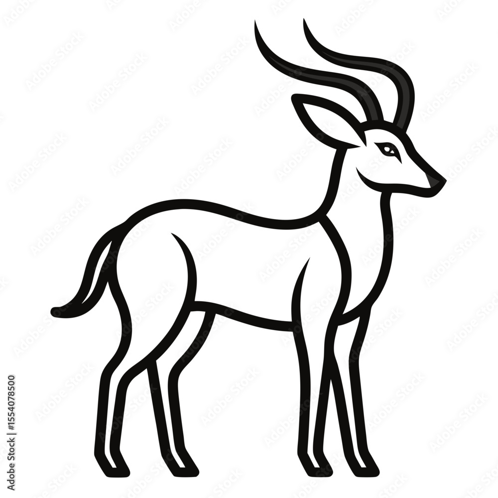 Fototapeta premium Antelope on white background
