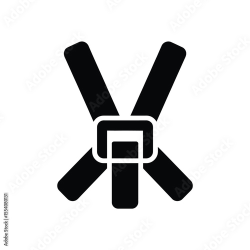 Ski Binding Icon Black Silhouette Illustration