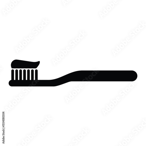 Toothbrush with toothpaste icon dental hygiene and oral care concept illustration