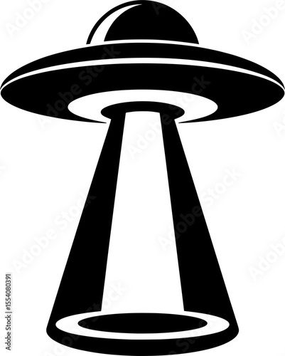 UFO (UAP) spaceship with beaming light, ideal for science fiction, extraterrestrial, and mysterious themes.