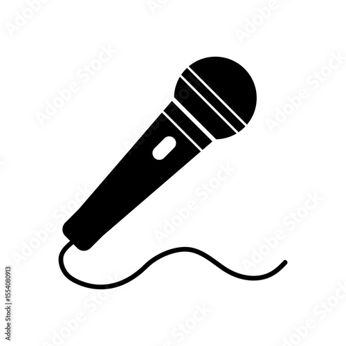 microphone icon isolated sign, vector flat black simple illustration for web and app..eps