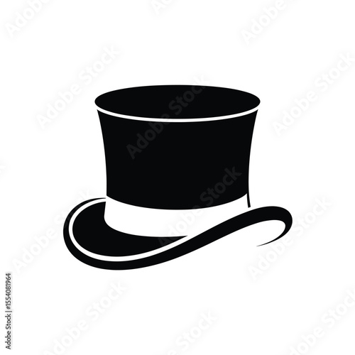 Classic Black Top Hat Silhouette Illustration