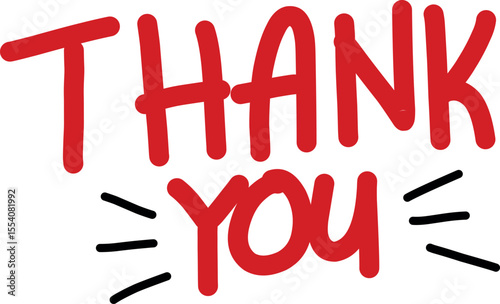 Thank You Calligraphic Vector Illustration – Elegant Typography for Gratitude and Greetings