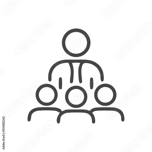 Corporate leadership concept with a teacher and three students, symbolizing mentorship and team development. Suitable for business and education materials.
