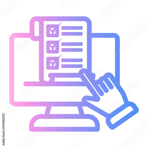 online quiz Line Gradient Icon
