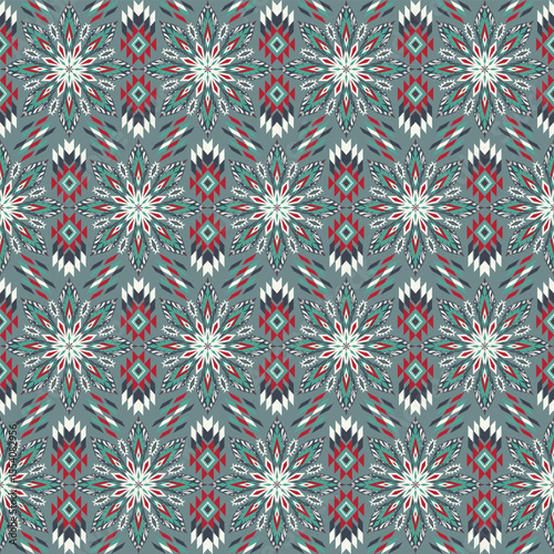 American tribal ethnic native pattern seamless.Traditional Navajo,Aztec,Apache,Southwest and Mexican style fabric pattern.Abstract vector motif pattern.For fabric,clothing,blanket,woven,wrap,decorate.