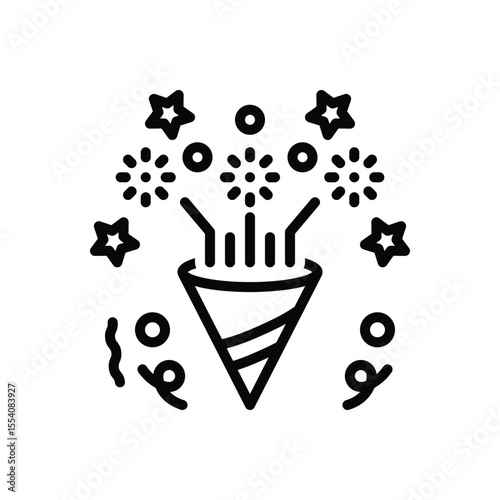 Black line icon for congratulation