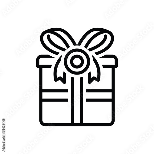 Black line icon for gift