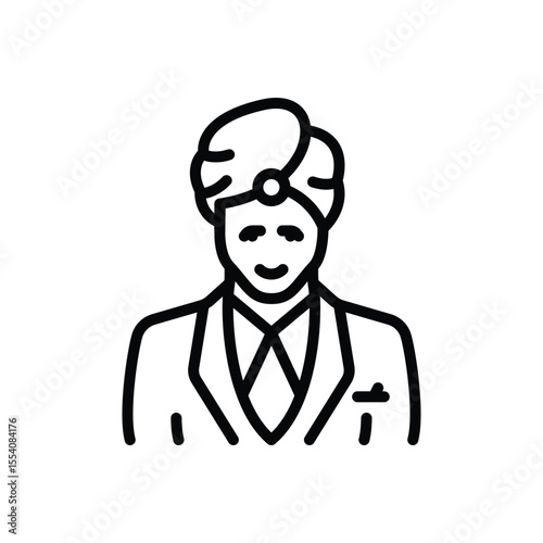Black line icon for groom