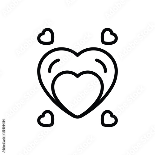 Black line icon for hearts