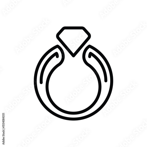 Black line icon for ring