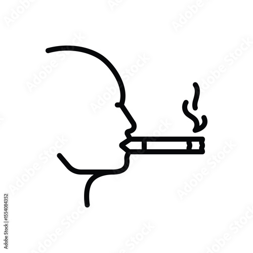 Black line icon for smoking