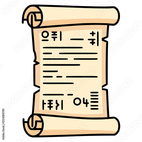 mystery papyrus scroll vintage flat color vector illustration template design