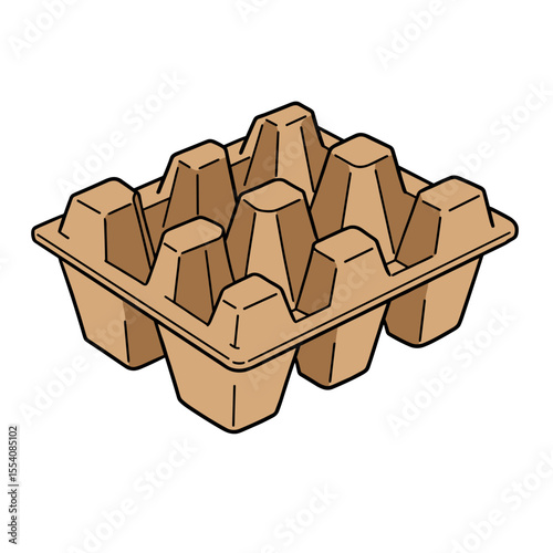 Paper mold tray isolated on white background  