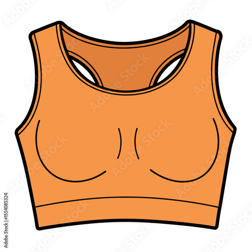 Compression top isolated on white background in orange color  