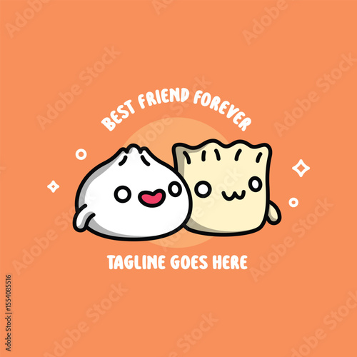 KAWAII DIMSUM BEST FRIEND CARTOON LOGO