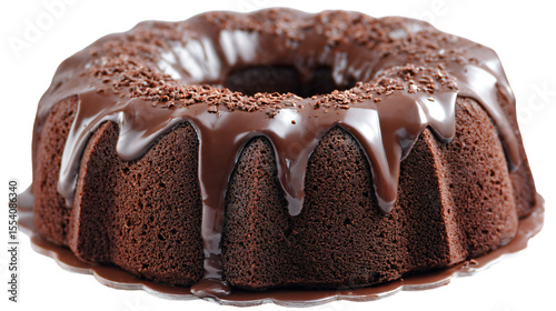 a chocolate bundt cake with chocolate icing on a plate