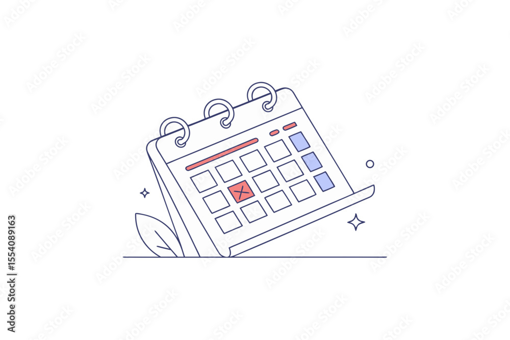 glass calendar icon with blur block days