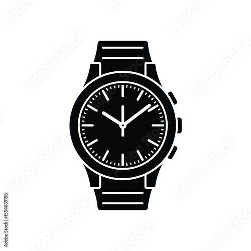 Stylish Black Wristwatch Icon