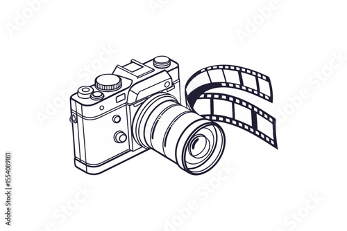 high contrast camera icon bold circle frame