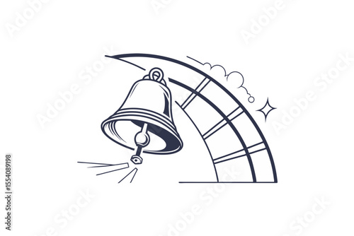 minimal bell icon semicircle line outline shape