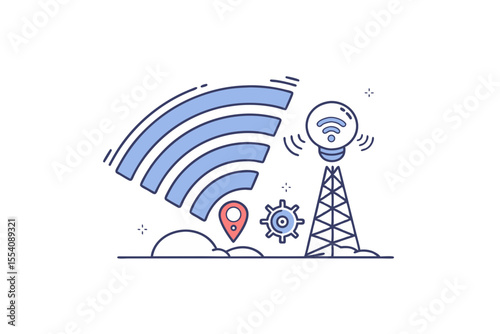 smart assistant icon wave patterns glowing design