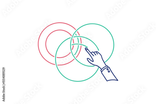 touchscreen interface icon three neon circle symbols