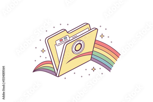 file folder icon rainbow shadow soft pixel