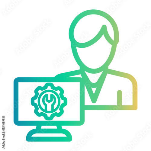 technical support Line Gradient Icon