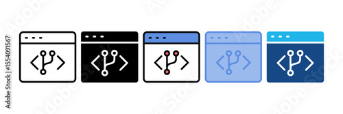 Code Merge Icon Element For Design