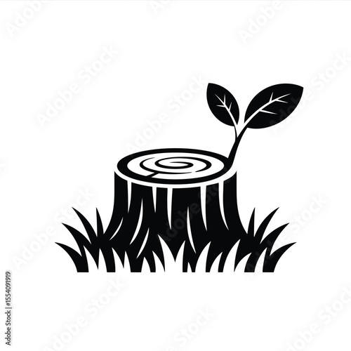 Tree Stump with New Growth
